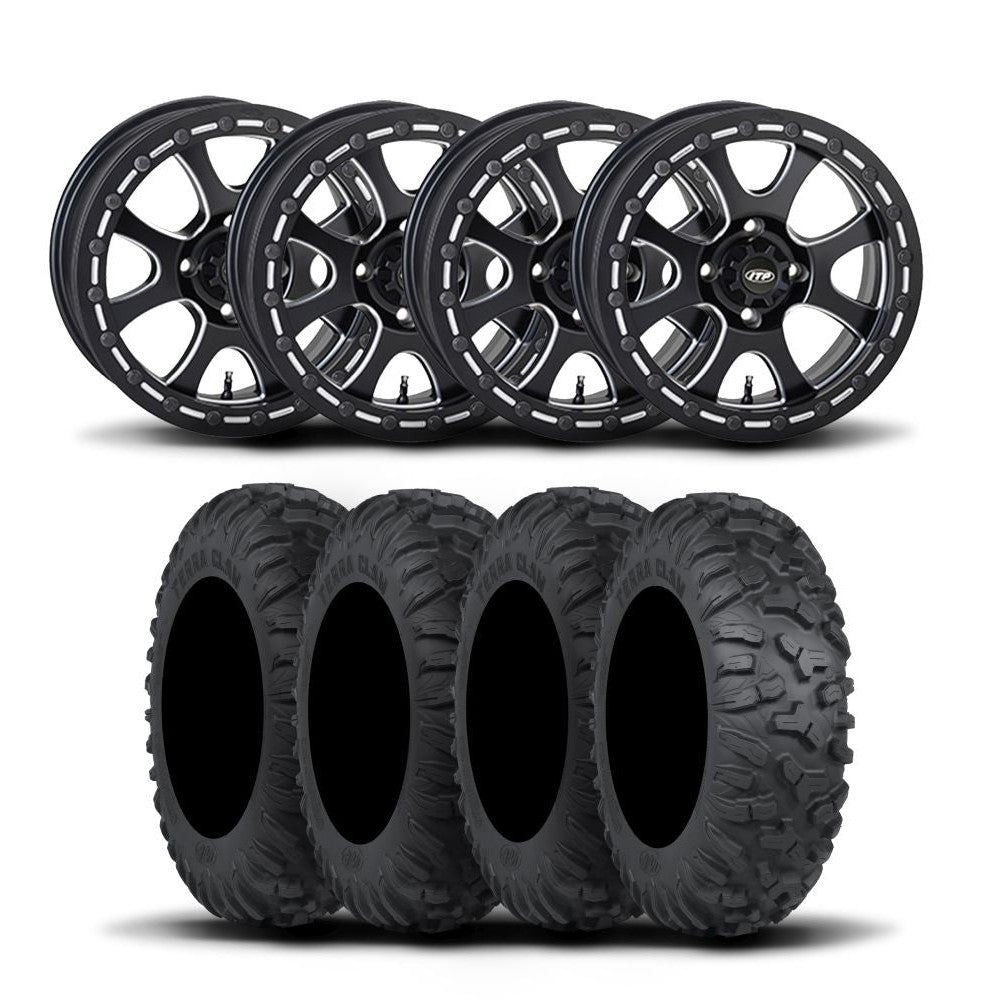 ITP Tsunami 15" Matte Black Wheels And Terra Claw Tires [30x10R-15]