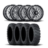 ITP Momentum 20" Machined Black Wheels And Versa Cross XTR Tires [33x10-20]