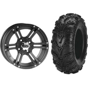 Set of 2 Mounted Wheel and Tire Kit Wheel: 12x7 5+2 4/110 Tire: 26x9-12 6 Ply