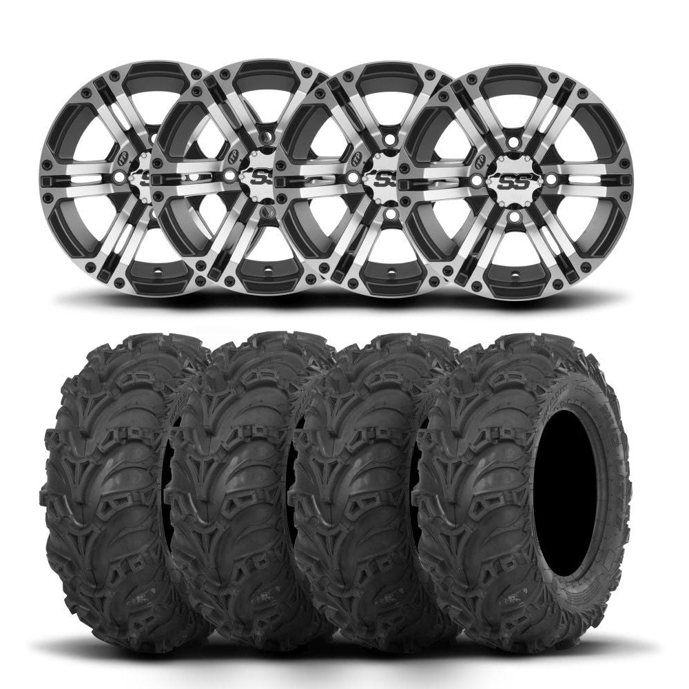ITP SS212 12" Machined Black Wheels And Mud Lite II Tires [26x9-12]