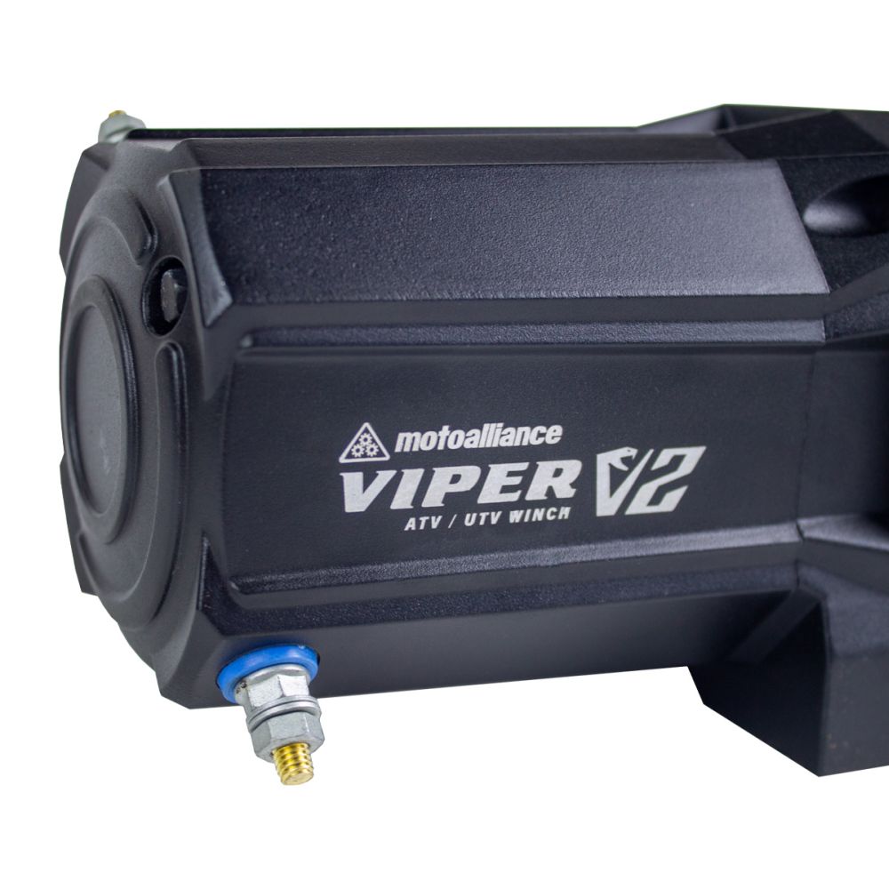 Viper V2 UTV Winch Kit 3500 lb Standard Spool With 40 Feet Black Synthetic Rope With Mount For Yamaha Wolverine R-Spec/Viking 700 2014-2019