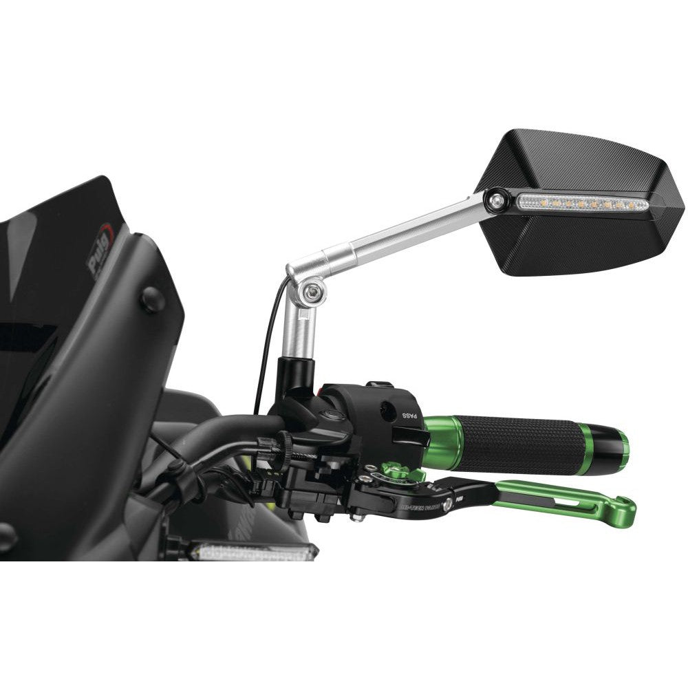 Puig GTI Turn Signal Mirror Aluminum/Black Left - 016DN
