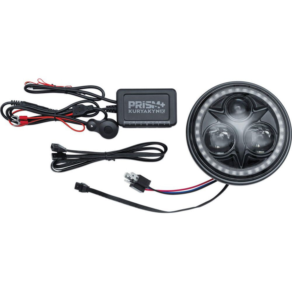 Orbit Prism 5-3/4" LED Headlight with Bluetooth Multi-Color Halo Black