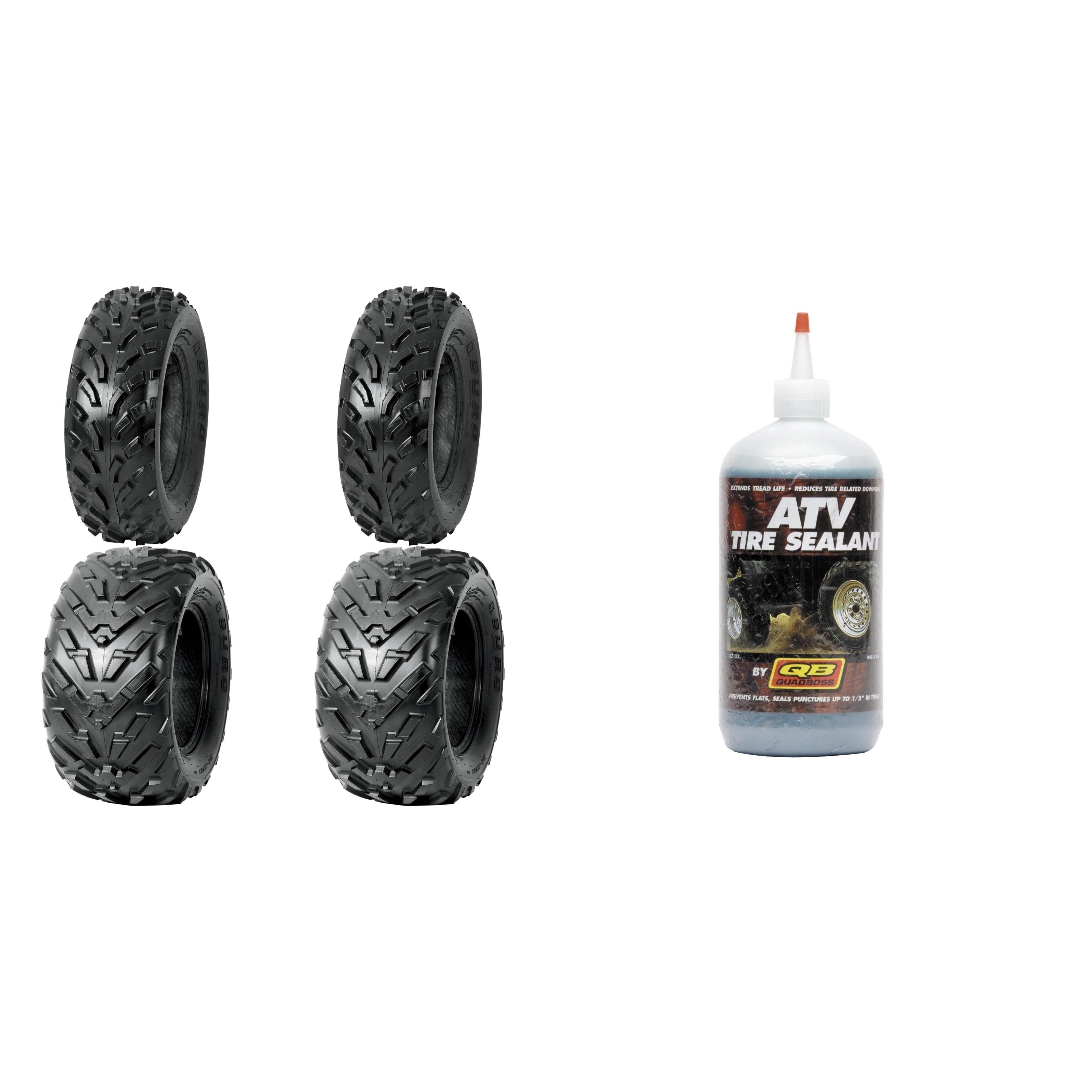 Set of 4 ATV Tires (DI-K211 25x8-12 Front, DI-K721A 25x10-12 Rear) with Sealant