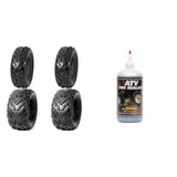 Juego de 4 neumáticos para ATV (DI-K211 25x8-12 delantero, DI-K721A 25x10-12 trasero) con sellador