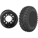 Set of 2 Mounted Wheel and Tire Kit Wheel: 12x7 4+3 4/156 Tire: 25x10-12 8 Ply