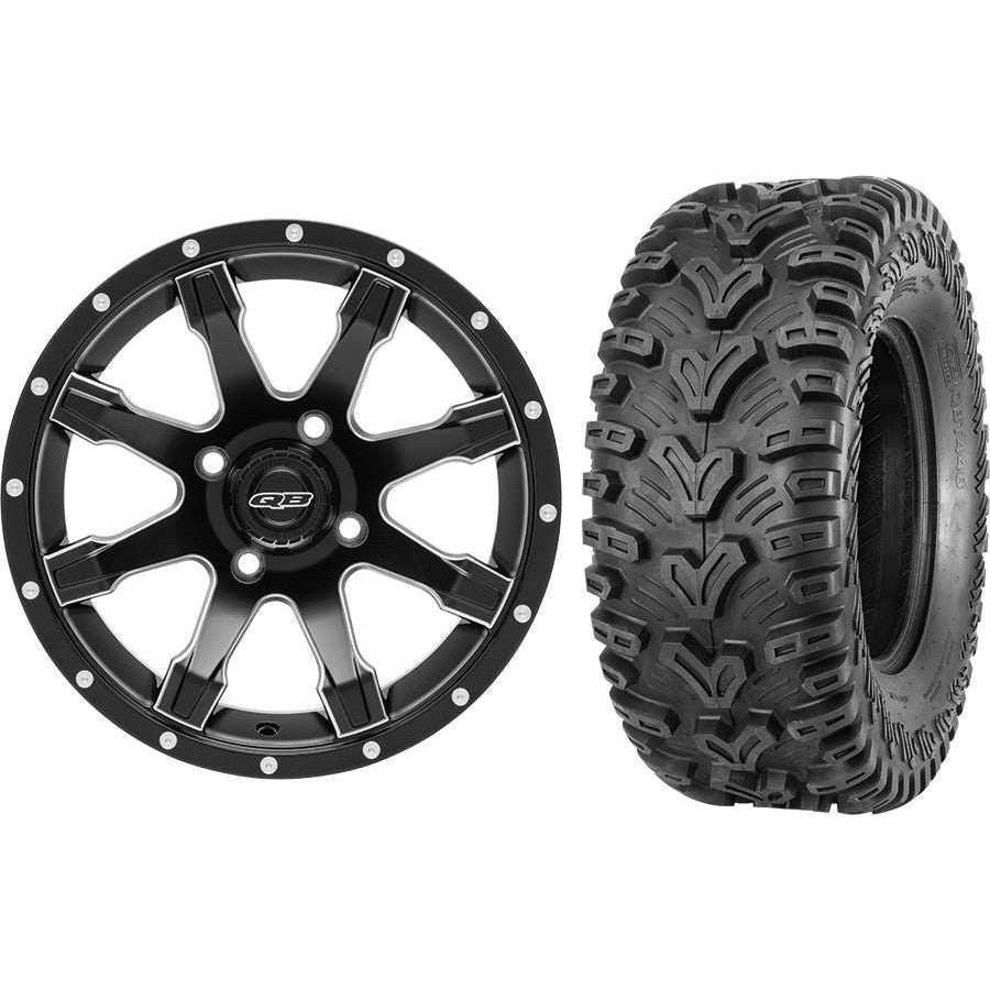 Set of 2 Mounted Wheel and Tire Kit Wheel: 14x7 5+2 4/110 Tire: 28x10-14 6 Ply