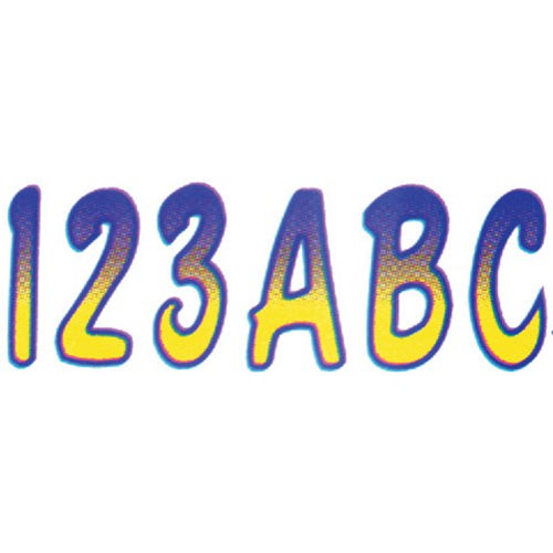 3 LETTER & NUMBER KIT YELLOW / PURPLE