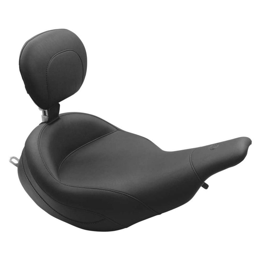 Mustang Plain Super Touring Seat Black With Backrest 79449