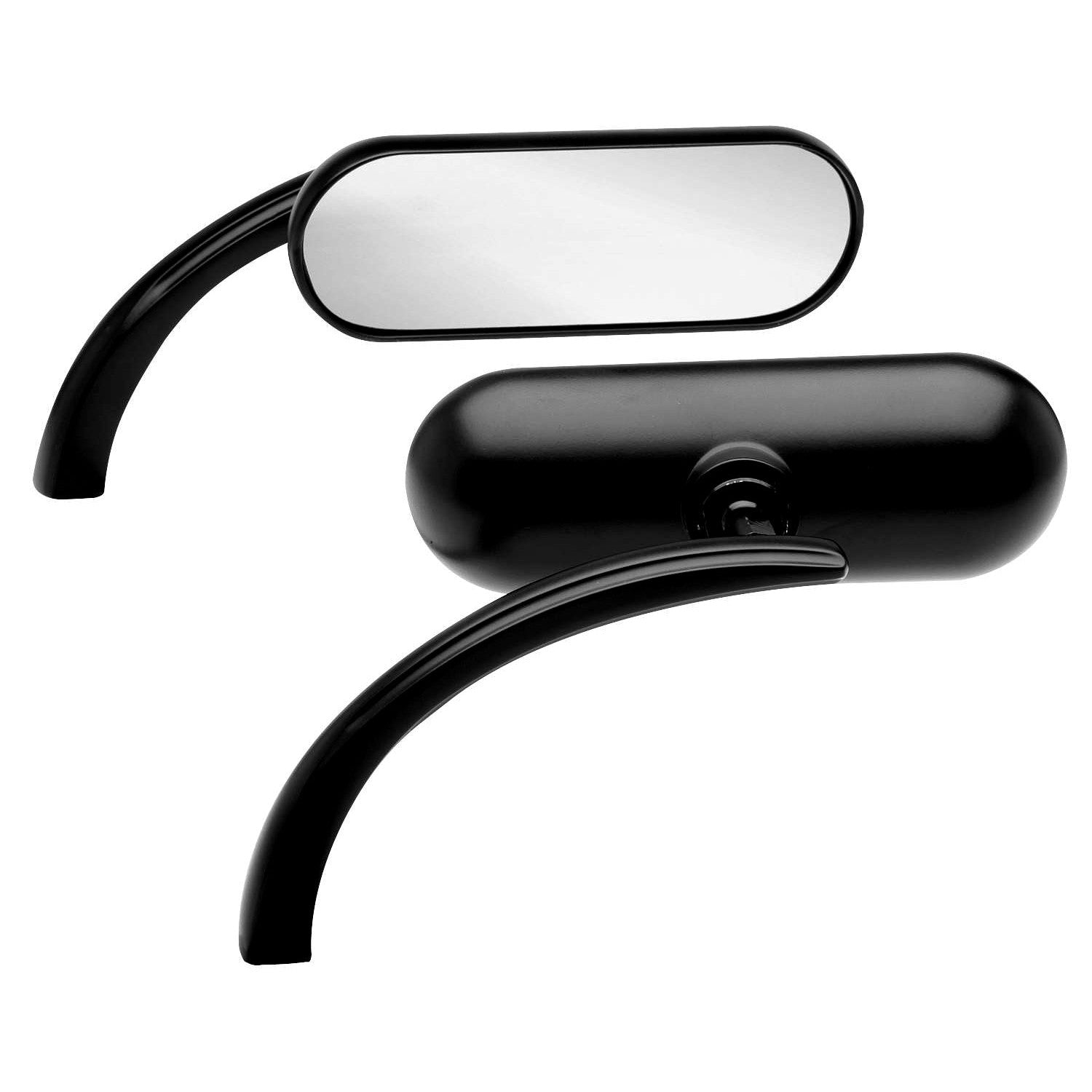 Arlen Ness Micro Black Mini Oval Right Side Mirror Harley or Metric EACH New