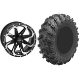 Set of 2 Mounted Wheel and Tire Kit Wheel: 14x7 4+3 4/156 Tire: 27x9-14 8 Ply