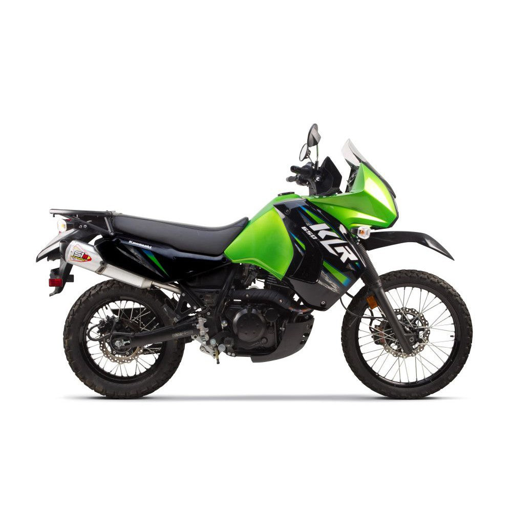 Two Brothers Racing S1R Aluminum Slip-On Exhaust For Kawasaki KLR650 2014-2018 005-4010406-S1B