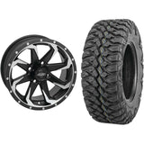 Set of 2 Mounted Wheel and Tire Kit Wheel: 14x7 4+3 4/156 Tire: 28x10-14 8 Ply