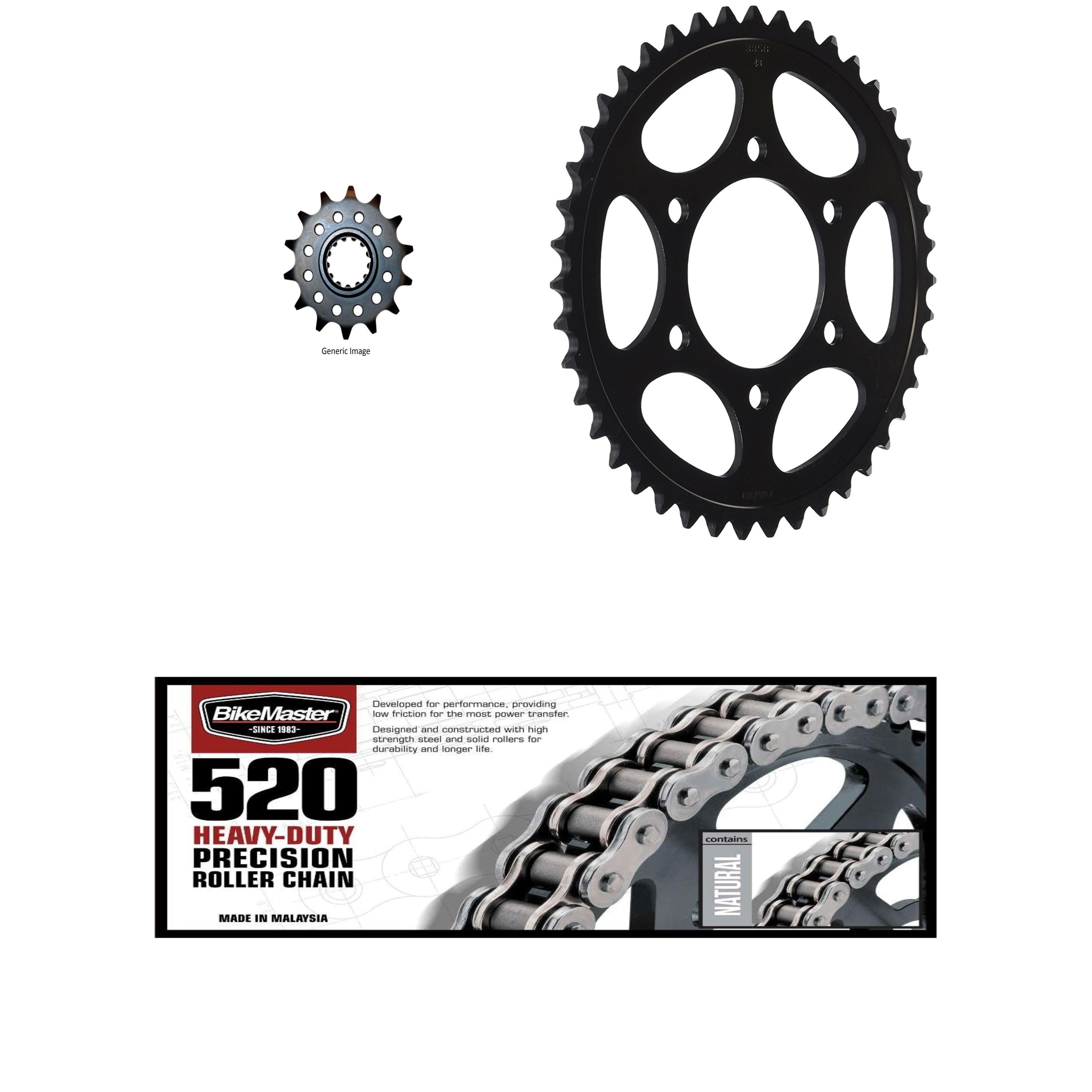 520H Heavy-Duty Chain, Front & Rear St Sprocket Kit KAWASAKI ZX600 (ZX-6R) 07-12