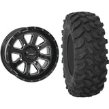 Set of 2 Mounted Wheel and Tire Kit Wheel: 14x7 4+3 4/156 Tire: 28x10-14 8 Ply