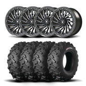Set of Four Bullite Blade Wheels 14" Gray And Kenda K3203 Mastodon AT Tires [30x10R-14]