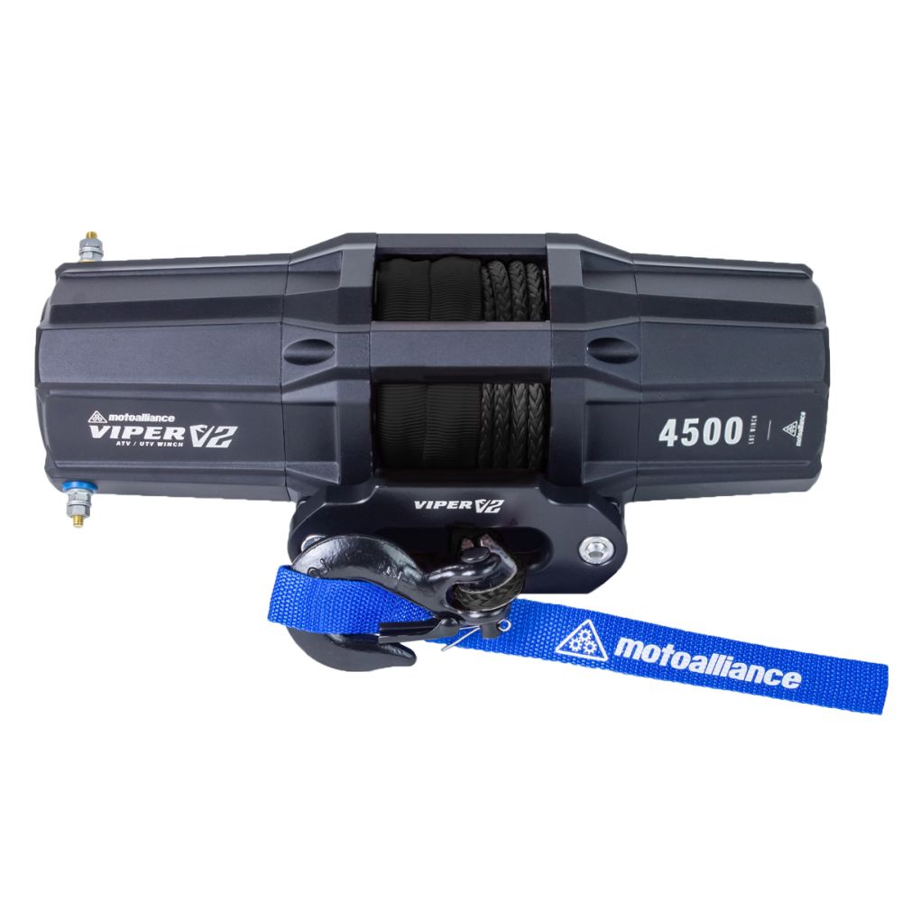 Viper V2 UTV Winch Kit 4500 lb Standard Spool With 40 Feet Black Synthetic Rope With Mount For John Deer Gator RSX 850i/XUV 550/590i 2013-2021