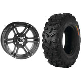 Set of 2 Mounted Wheel and Tire Kit Wheel: 12x7 5+2 4/110 Tire: 26x9-12 8 Ply