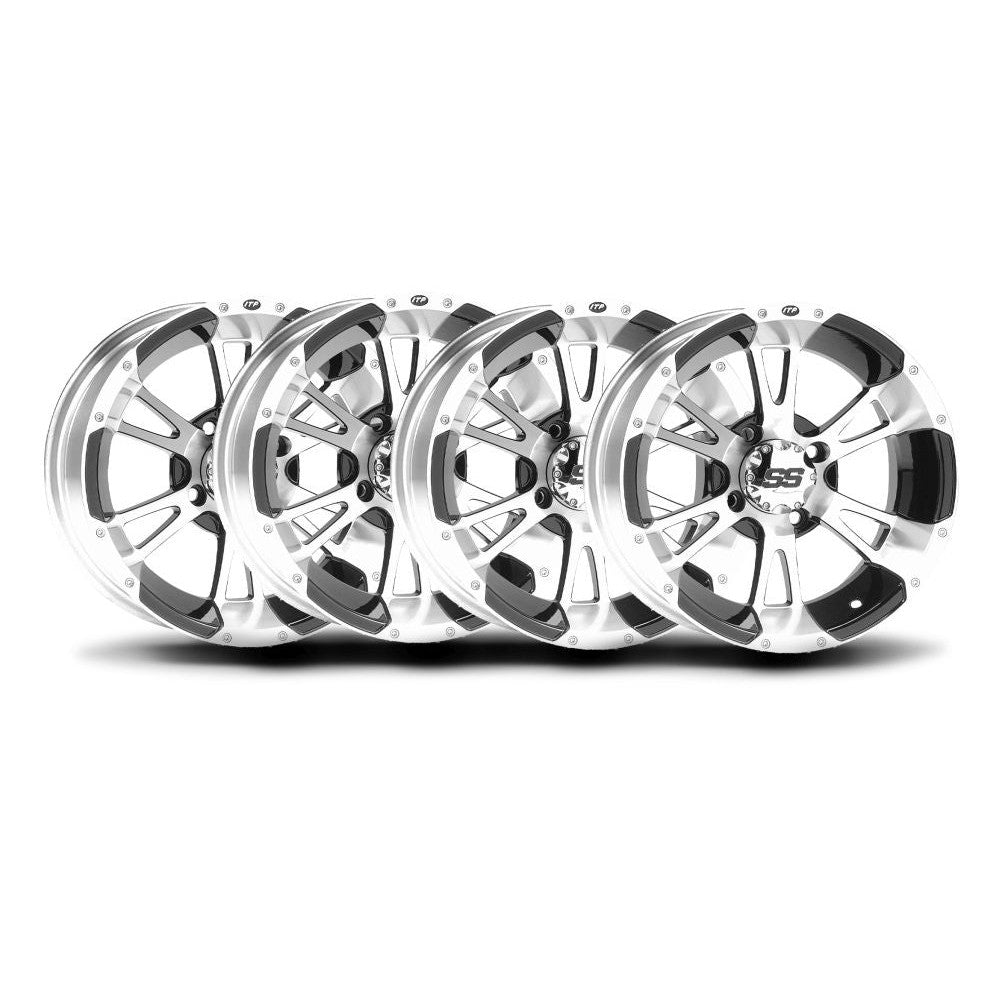 ITP Set of Four SS212 Alloy Matte Black Wheels 15x7 4/137 5+2