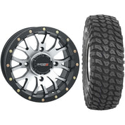 Set of 2 Mounted Wheel and Tire Kit Wheel: 14x7 5+2 4/137 Tire: 28x10-14 8 Ply