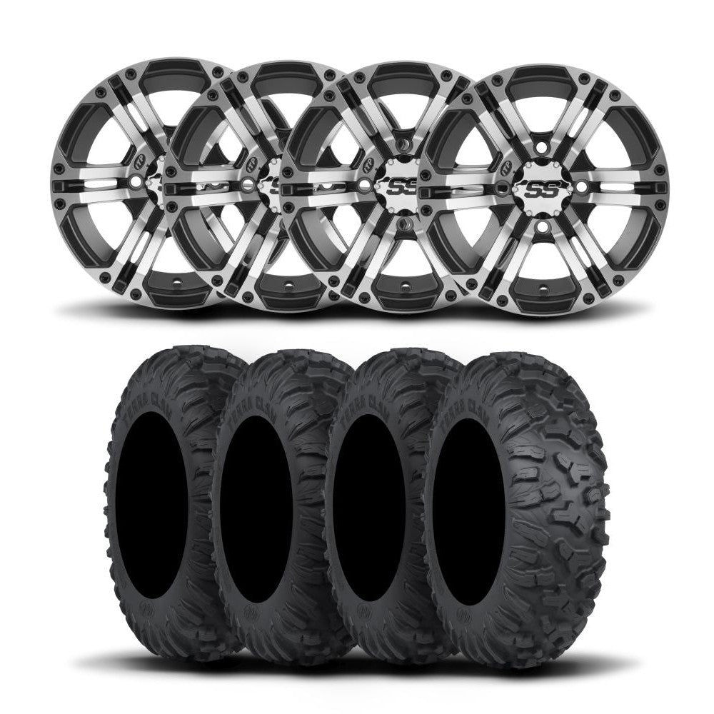 ITP SS212 15" Machined Black Wheels And Terra Claw Tires [30x10R-15]