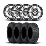 ITP SS212 15" Machined Black Wheels And Terra Claw Tires [30x10R-15]