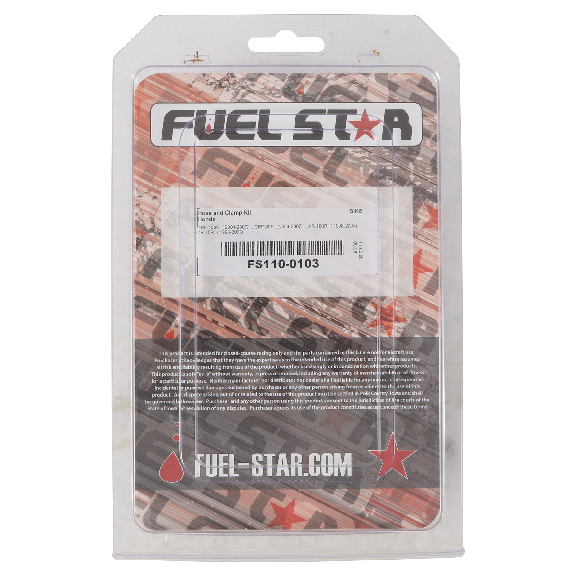 Fuel Star Honda CRF100F CRF 100F 2004-2007 Fuel Tap Hose & Clamp Kit