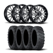 ITP Hurricane 20" Machined Black Wheels And Versa Cross XTR Tires [33x10-20]