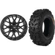 Set of 2 Mounted Wheel and Tire Kit Wheel: 12x7 5+2 4/110 Tire: 27x9-12 8 Ply