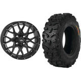 Set of 2 Mounted Wheel and Tire Kit Wheel: 12x7 5+2 4/110 Tire: 27x9-12 8 Ply