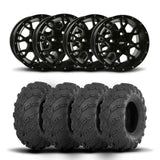 Llantas negras ITP Hurricane de 14" y neumáticos Mud Lite [30x10-14]