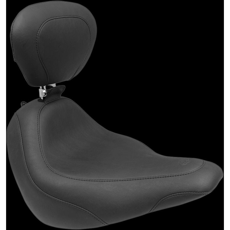 Mustang Wide Tripper Solo Smooth Seat With Backrest Black For Harley-Davidson Softail Slim 2018-2021 79029