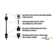 TrailStrike Front Pair CV Axles For John Deere Gator XUV 620i 4x4 Green 2007-2008 To 030583 Serial Number