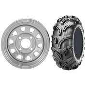 Set of 2 Mounted Wheel and Tire Kit Wheel: 12x7 4+3 4/156 Tire: 26x11-12 6 Ply