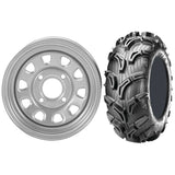 Set of 2 Mounted Wheel and Tire Kit Wheel: 12x7 4+3 4/156 Tire: 26x11-12 6 Ply