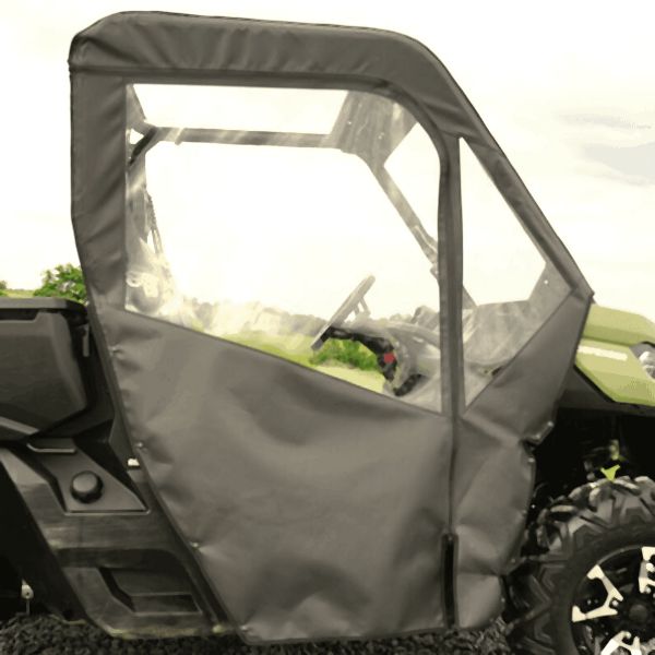 Falcon Ridge Black Canvas Soft Roll-Away Doors With Zipper For Can-Am Defender 2016-2022