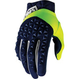 100% Men's Airmatic Gloves Navy/Fluorescent Yellow