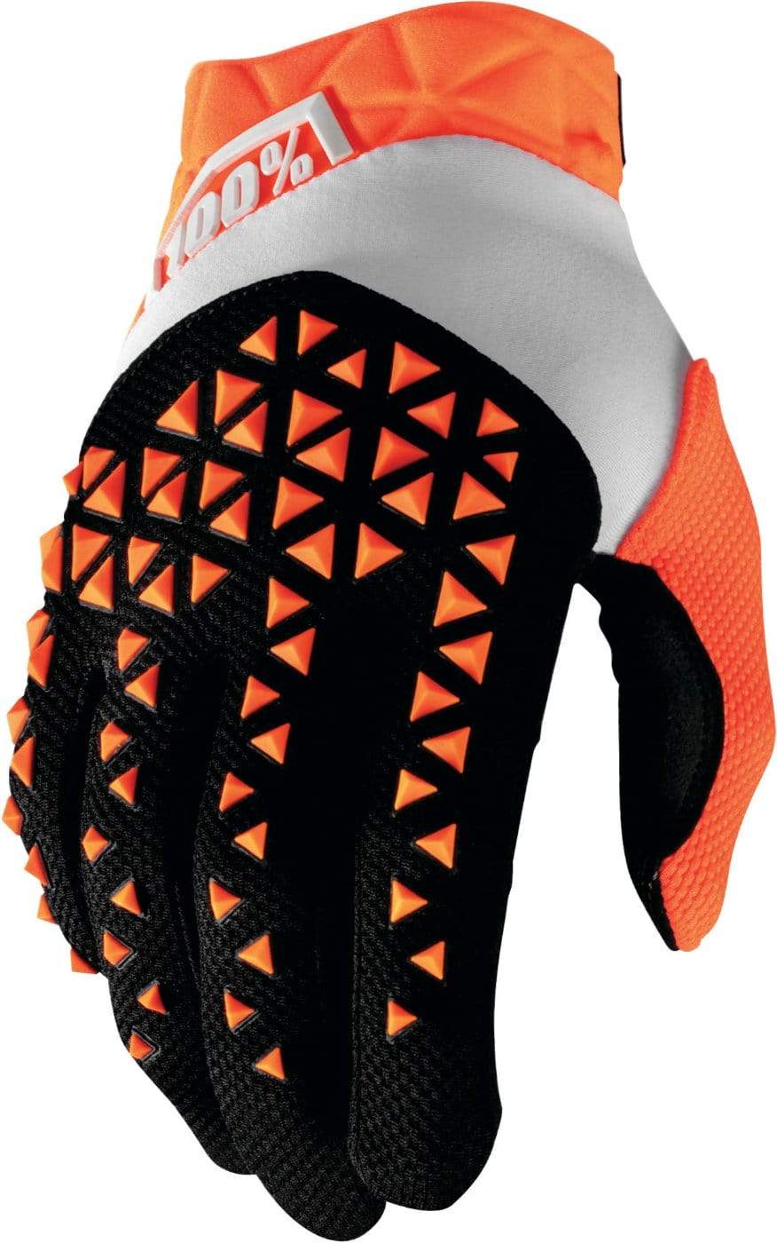 100% Apparel 100% Men's Airmatic Gloves Orange/Black