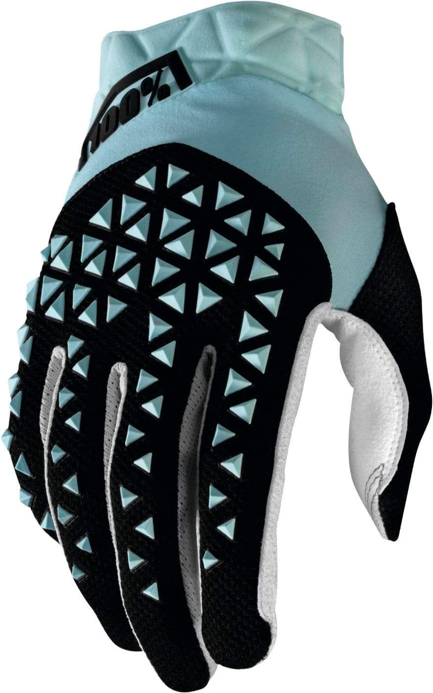 100% Apparel 100% Men's Airmatic Gloves Sky Blue/Black