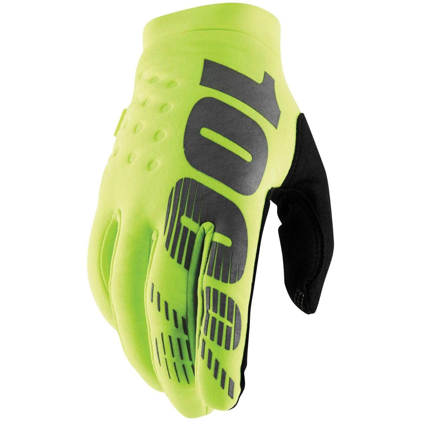 100% Apparel 100% Men's Brisker Cold-Weather Gloves Fluorescent Yellow