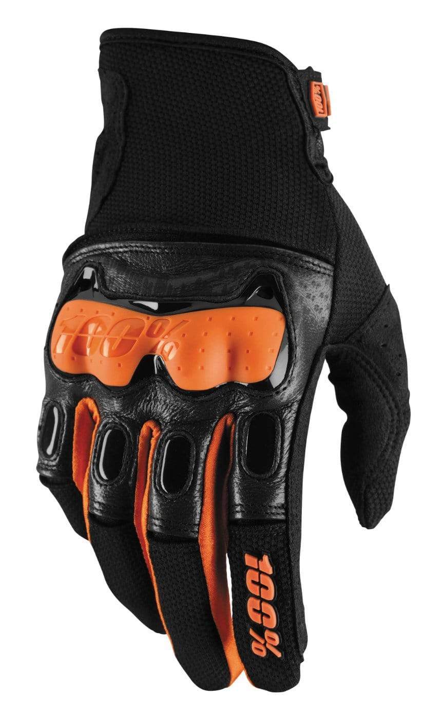 100% Apparel 100% Men's Derestricted Gloves Black/Orange