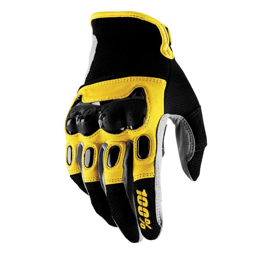 100% Apparel 100% Men's Derestricted Gloves Black/Yellow