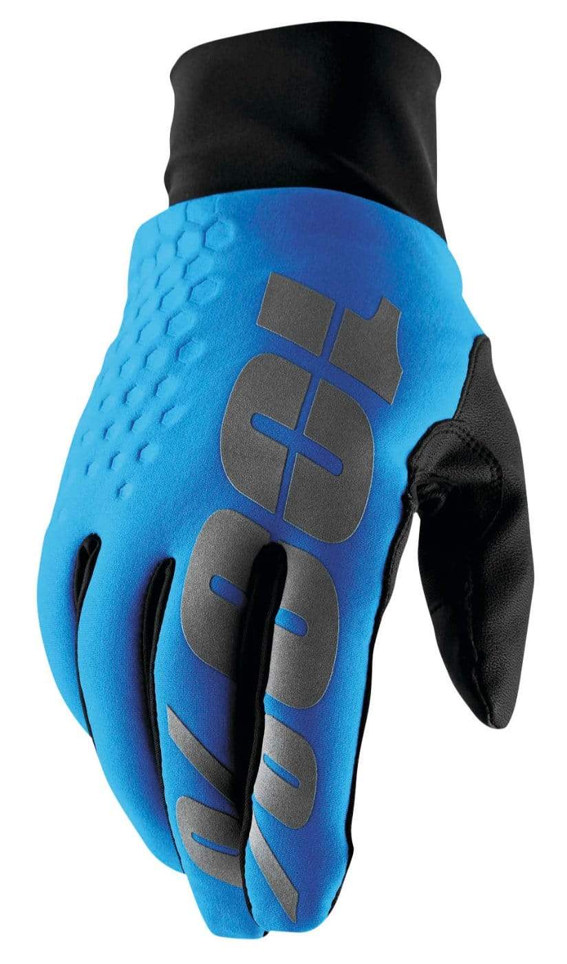 100% Apparel 100% Men's Hydromatic Waterproof Brisker Glove Cyan/Black/Grey