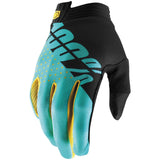 100% Men's iTrack Gloves Black/Aqua