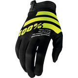 100% Men's iTrack Gloves Black/Fluorescent Yellow