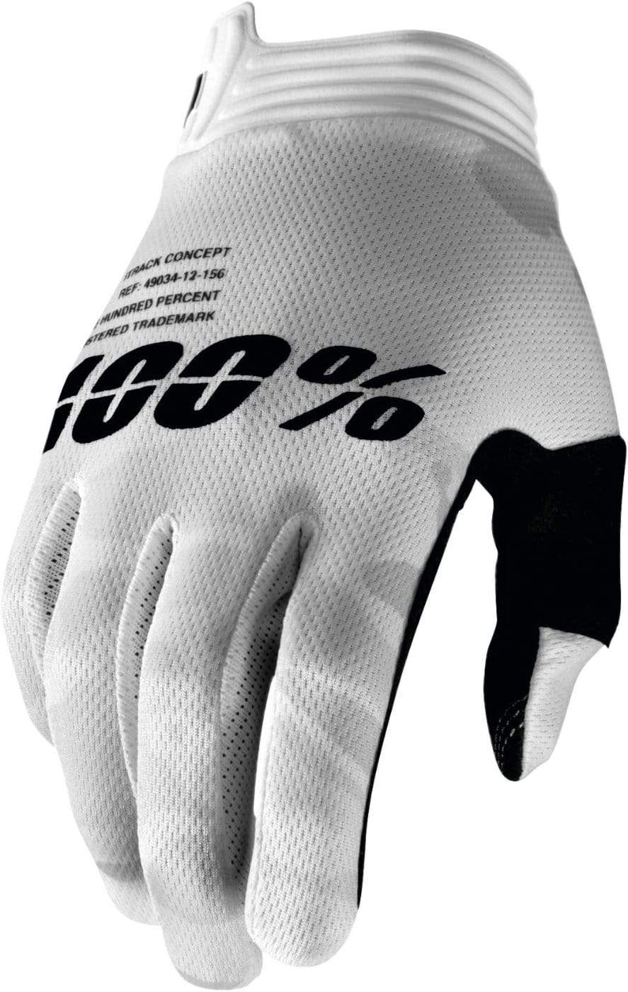 100% Apparel 100% Men's iTrack Gloves White Camo
