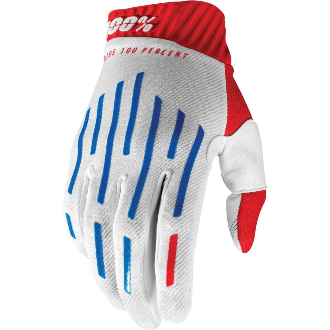 100% Apparel 100% Men's Ridefit Gloves Red/White/Blue