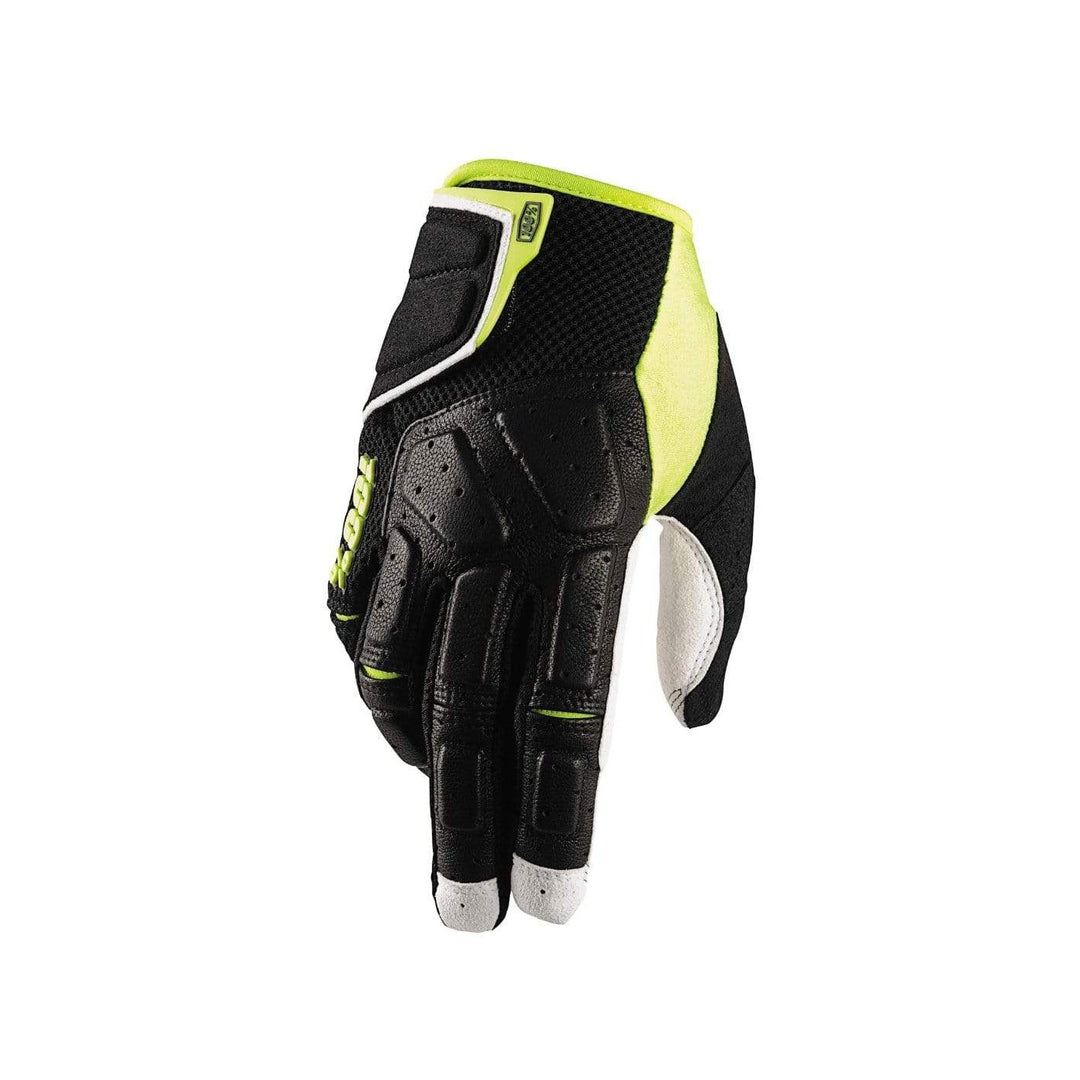 100% Apparel 100% Men's Simi Gloves Black/Neon Yellow
