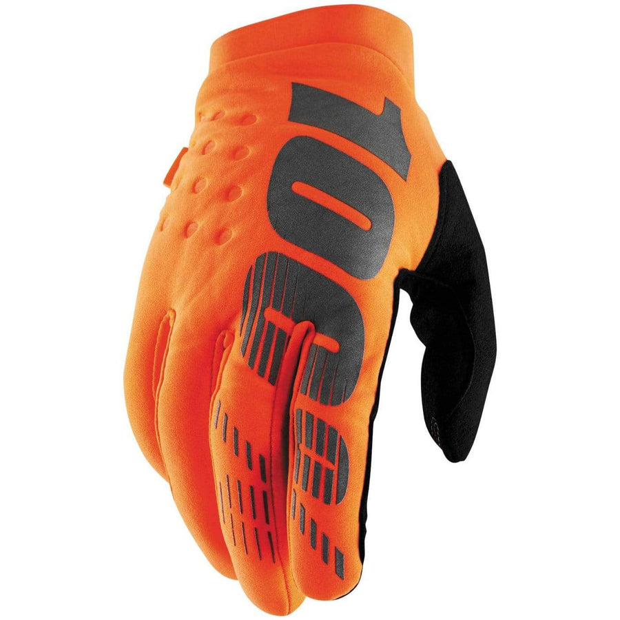 100% Apparel 100% Youth Brisker Cold-Weather Gloves Fluorescent Orange/Black