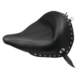Mustang Vintage Wide Chrome Studded Solo Seat Black For Harley-Davidson Heritage Softail Classic 2016-2017 76233